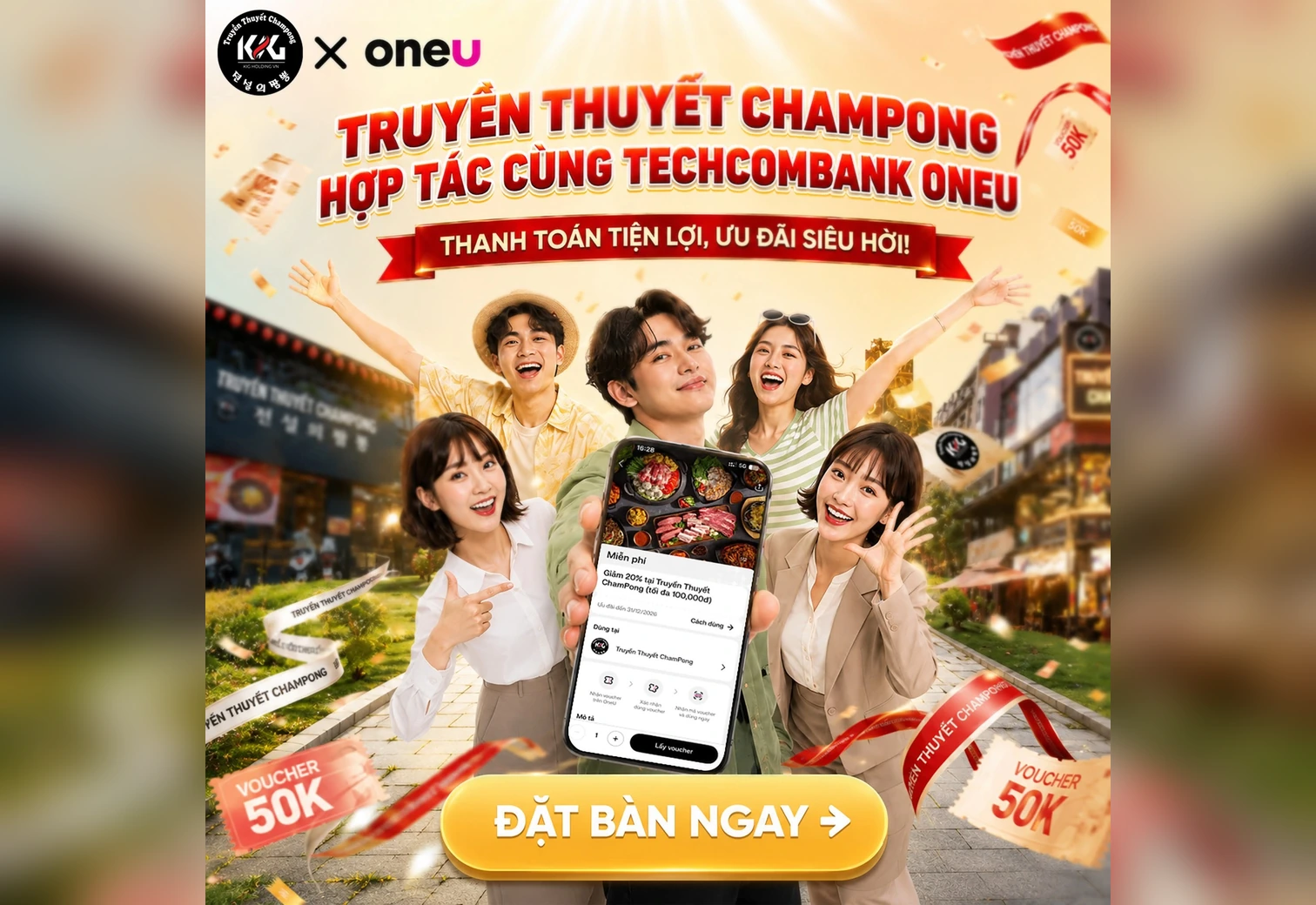 Champong × Techcombank OneU: Đổi Voucher Bằng U-Point
