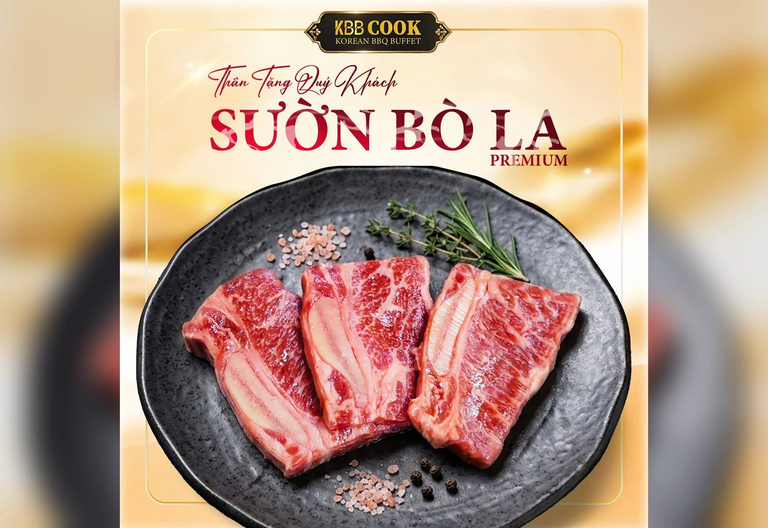 KBB Cook Tặng Sườn Bò LA Premium Cho Các Gói Buffet
